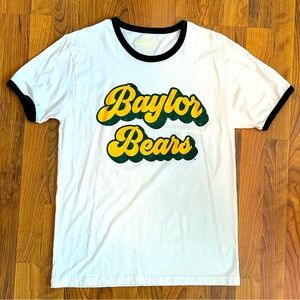 Baylor University Ringer Tshirt Barefoot Sz M